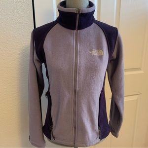 The North Face S fleece jacket Khumbu style light/dark purple full zip hiking